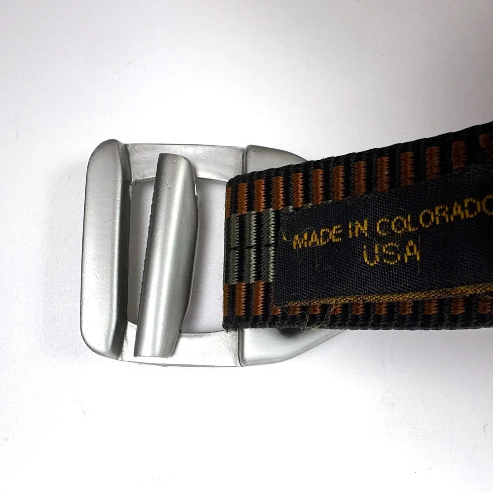 Cabelas x Bison Designs Last Chance Nylon Adj Belt Mens Sz XL Black Orange Green